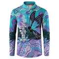 Australia Indigenous Teal Purple Contemporary Aboriginal Art Button Sweatshirt Hope Is Real