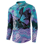 Australia Indigenous Teal Purple Contemporary Aboriginal Art Button Sweatshirt Hope Is Real