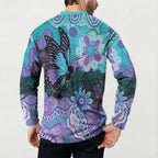 Australia Indigenous Teal Purple Contemporary Aboriginal Art Button Sweatshirt Hope Is Real