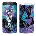 Australia Indigenous Teal Purple Contemporary Aboriginal Art 4 in 1 Can Cooler Tumbler Hope Is Real