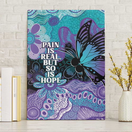 Australia Indigenous Teal Purple Contemporary Aboriginal Art Canvas Wall Art Hope Is Real