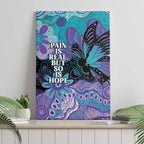 Australia Indigenous Teal Purple Contemporary Aboriginal Art Canvas Wall Art Hope Is Real