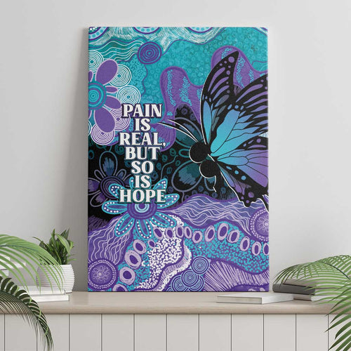 Australia Indigenous Teal Purple Contemporary Aboriginal Art Canvas Wall Art Hope Is Real