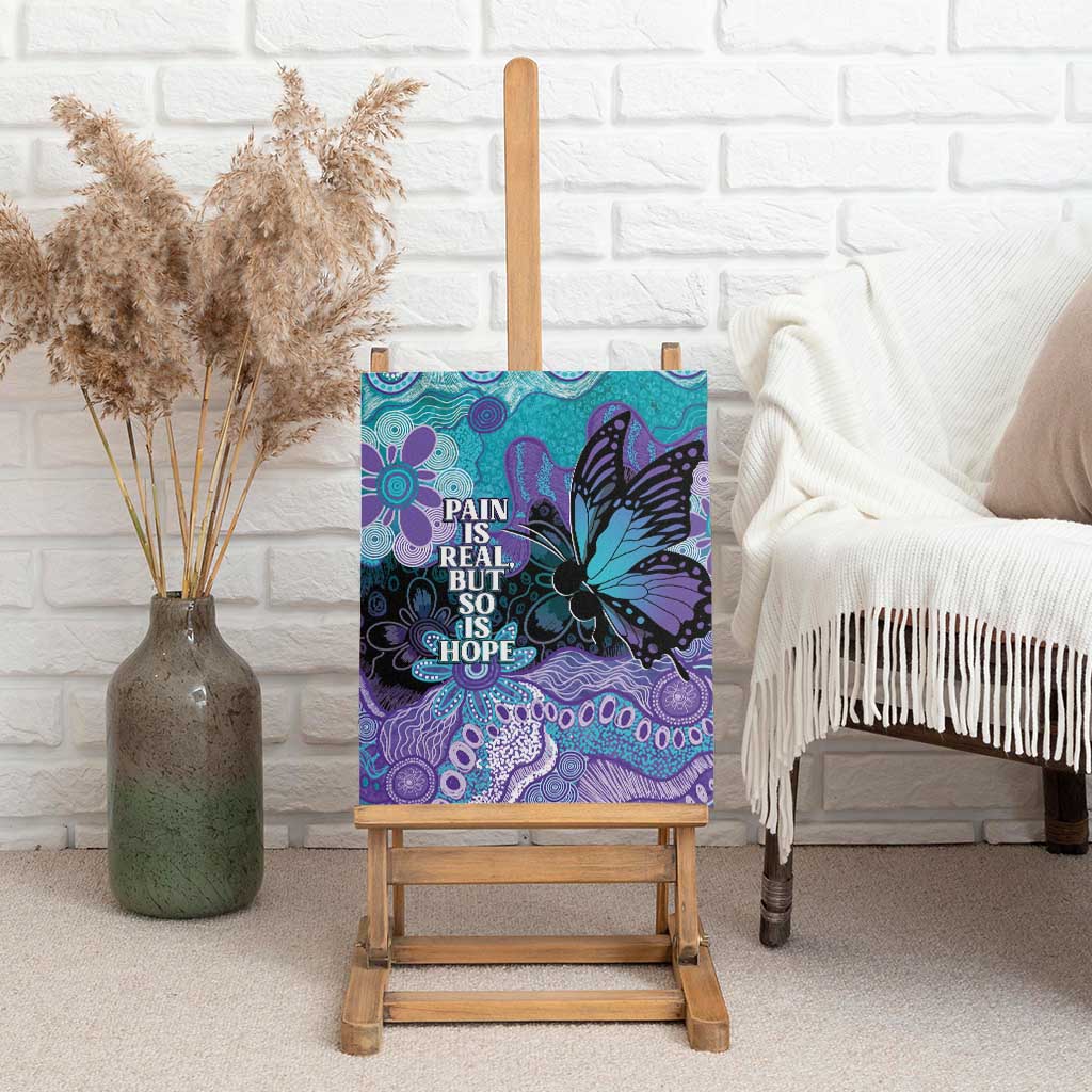 Australia Indigenous Teal Purple Contemporary Aboriginal Art Canvas Wall Art Hope Is Real