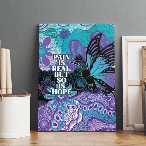 Australia Indigenous Teal Purple Contemporary Aboriginal Art Canvas Wall Art Hope Is Real