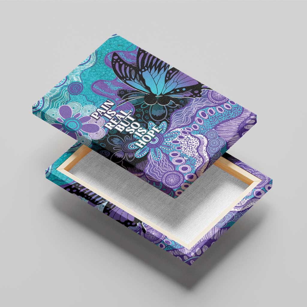 Australia Indigenous Teal Purple Contemporary Aboriginal Art Canvas Wall Art Hope Is Real