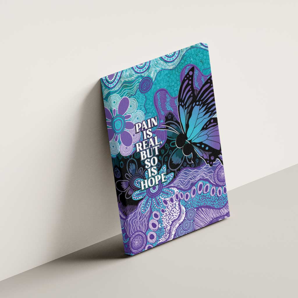 Australia Indigenous Teal Purple Contemporary Aboriginal Art Canvas Wall Art Hope Is Real