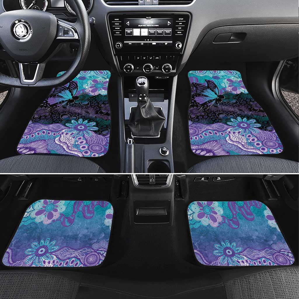 Australia Indigenous Teal Purple Contemporary Aboriginal Art Car Mats Hope Is Real