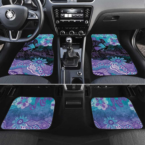 Australia Indigenous Teal Purple Contemporary Aboriginal Art Car Mats Hope Is Real