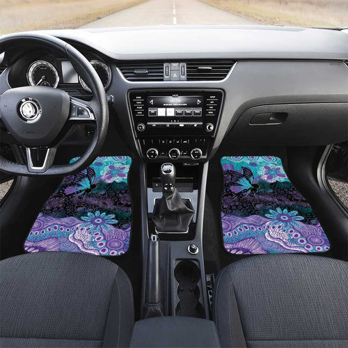 Australia Indigenous Teal Purple Contemporary Aboriginal Art Car Mats Hope Is Real