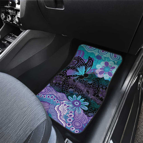 Australia Indigenous Teal Purple Contemporary Aboriginal Art Car Mats Hope Is Real