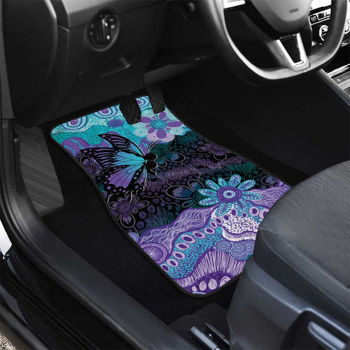 Australia Indigenous Teal Purple Contemporary Aboriginal Art Car Mats Hope Is Real