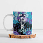 Australia Indigenous Teal Purple Contemporary Aboriginal Art Ceramic Mug Hope Is Real