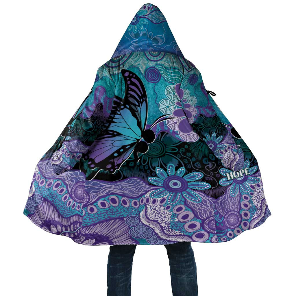Australia Indigenous Teal Purple Contemporary Aboriginal Art Cloak Hope Is Real