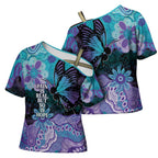 Australia Indigenous Teal Purple Contemporary Aboriginal Art Cross Shoulder Shirt Hope Is Real
