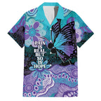 Australia Indigenous Teal Purple Contemporary Aboriginal Art Family Matching Off Shoulder Maxi Dress and Hawaiian Shirt Hope Is Real