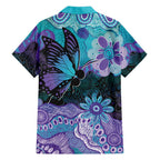 Australia Indigenous Teal Purple Contemporary Aboriginal Art Family Matching Summer Maxi Dress and Hawaiian Shirt Hope Is Real