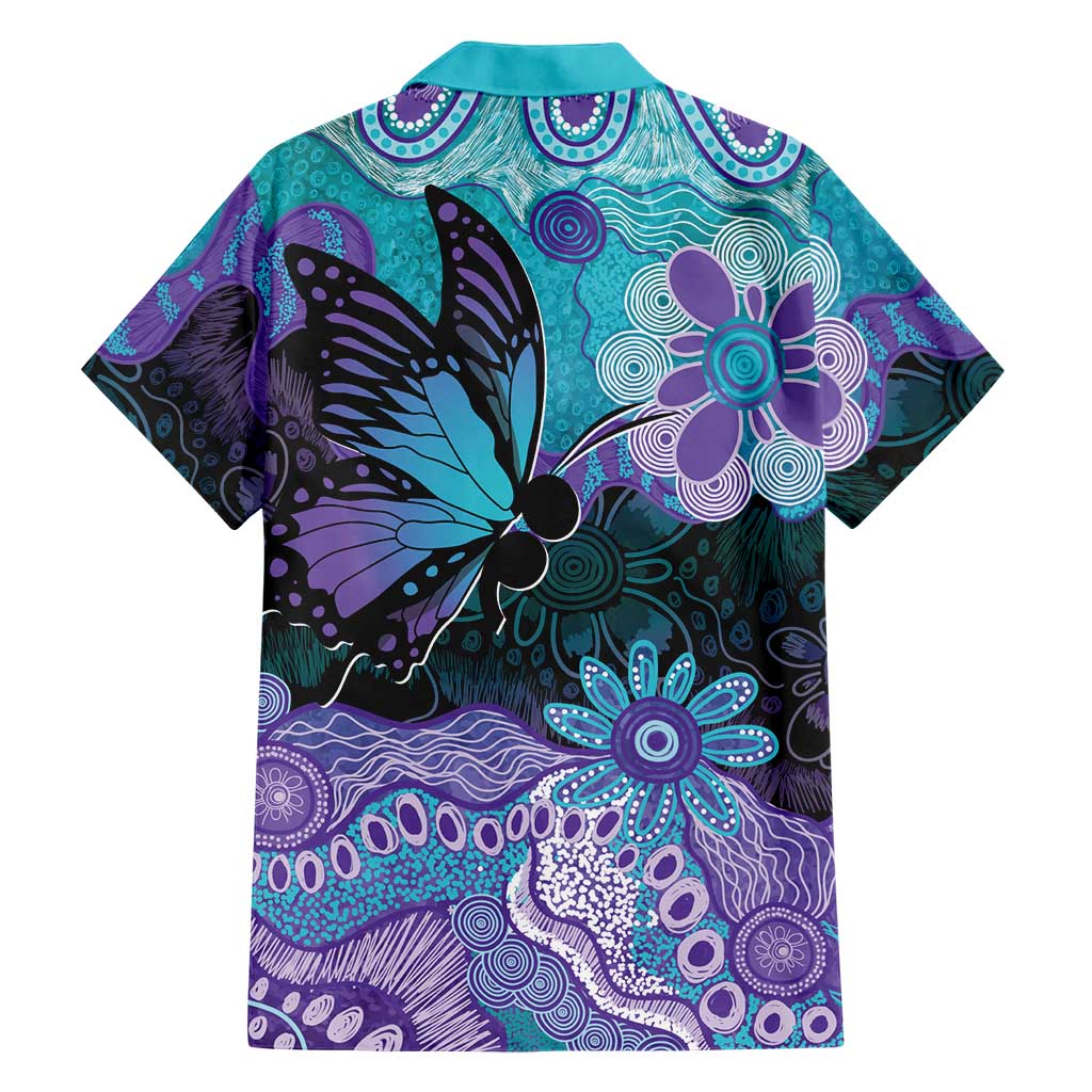 Australia Indigenous Teal Purple Contemporary Aboriginal Art Family Matching Tank Maxi Dress and Hawaiian Shirt Hope Is Real