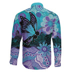 Australia Indigenous Teal Purple Contemporary Aboriginal Art Family Matching Tank Maxi Dress and Hawaiian Shirt Hope Is Real