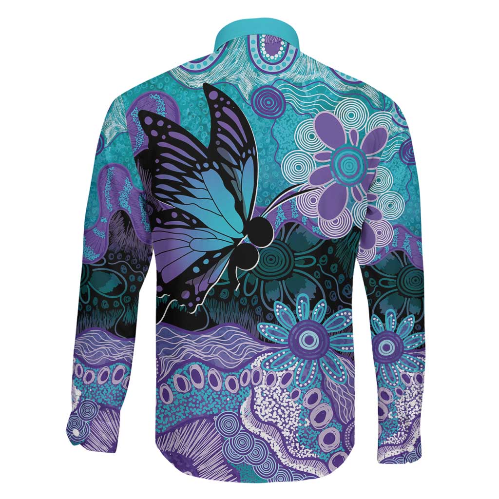 Australia Indigenous Teal Purple Contemporary Aboriginal Art Family Matching Tank Maxi Dress and Hawaiian Shirt Hope Is Real