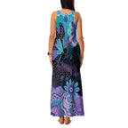 Australia Indigenous Teal Purple Contemporary Aboriginal Art Family Matching Tank Maxi Dress and Hawaiian Shirt Hope Is Real