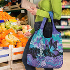 Australia Indigenous Teal Purple Contemporary Aboriginal Art Grocery Bag Hope Is Real