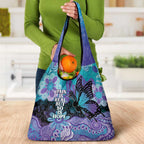 Australia Indigenous Teal Purple Contemporary Aboriginal Art Grocery Bag Hope Is Real