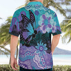 Australia Indigenous Teal Purple Contemporary Aboriginal Art Hawaiian Shirt Hope Is Real