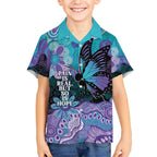 Australia Indigenous Teal Purple Contemporary Aboriginal Art Hawaiian Shirt Hope Is Real