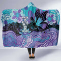 Australia Indigenous Teal Purple Contemporary Aboriginal Art Hooded Blanket Hope Is Real