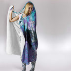 Australia Indigenous Teal Purple Contemporary Aboriginal Art Hooded Blanket Hope Is Real