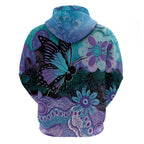 Australia Indigenous Teal Purple Contemporary Aboriginal Art Hoodie Hope Is Real