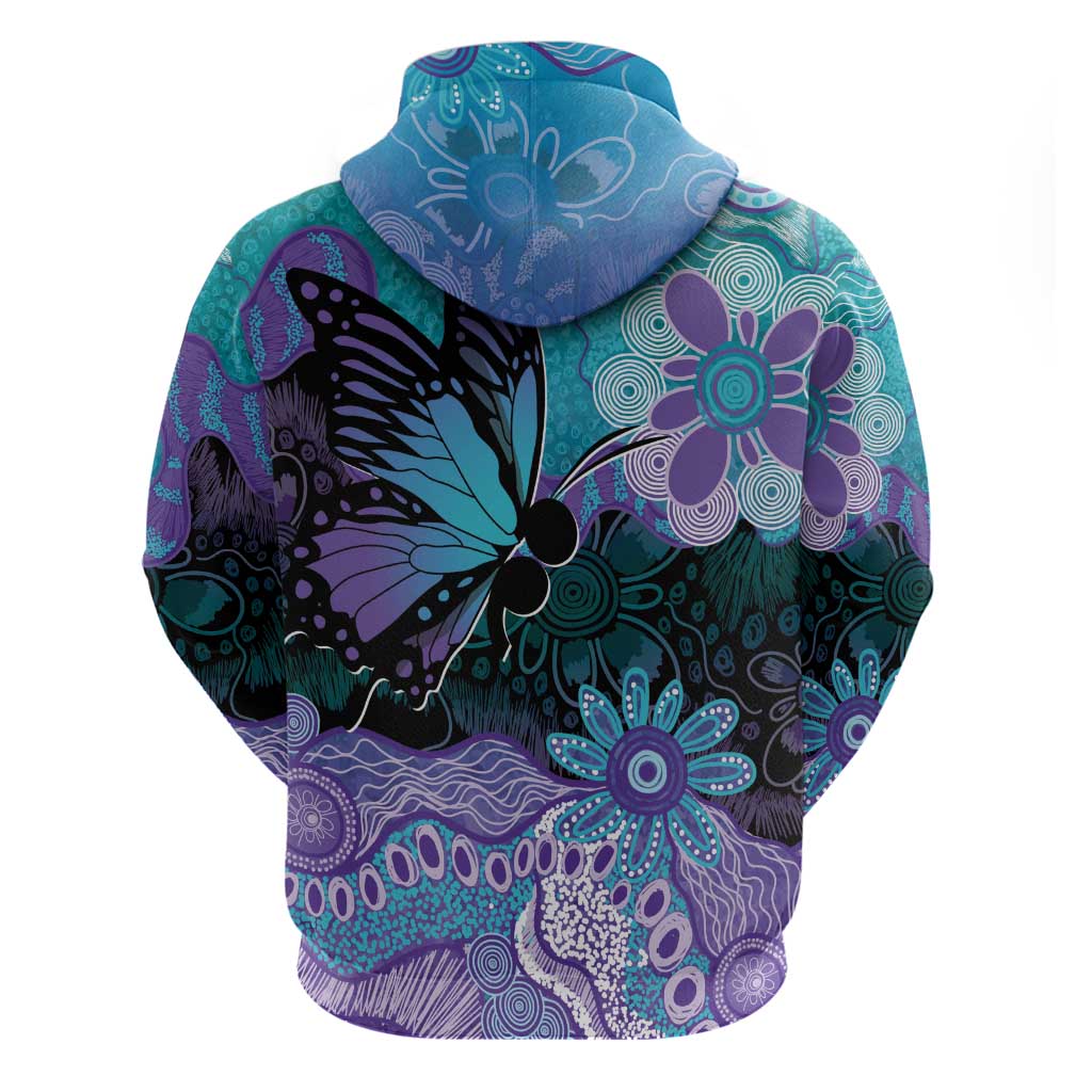 Australia Indigenous Teal Purple Contemporary Aboriginal Art Hoodie Hope Is Real