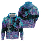 Australia Indigenous Teal Purple Contemporary Aboriginal Art Hoodie Hope Is Real