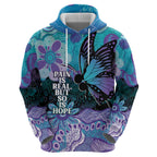 Australia Indigenous Teal Purple Contemporary Aboriginal Art Hoodie Hope Is Real