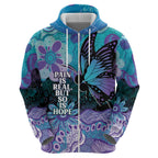 Australia Indigenous Teal Purple Contemporary Aboriginal Art Hoodie Hope Is Real