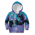 Australia Indigenous Teal Purple Contemporary Aboriginal Art Kid Hoodie Hope Is Real