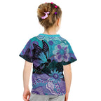 Australia Indigenous Teal Purple Contemporary Aboriginal Art Kid T Shirt Hope Is Real
