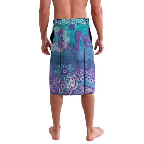 Australia Indigenous Teal Purple Contemporary Aboriginal Art Lavalava Hope Is Real