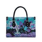 Australia Indigenous Teal Purple Contemporary Aboriginal Art Leather Bag Hope Is Real