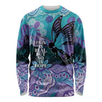 Australia Indigenous Teal Purple Contemporary Aboriginal Art Long Sleeve Shirt Hope Is Real