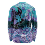 Australia Indigenous Teal Purple Contemporary Aboriginal Art Long Sleeve Shirt Hope Is Real