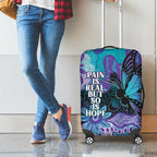 Australia Indigenous Teal Purple Contemporary Aboriginal Art Luggage Cover Hope Is Real
