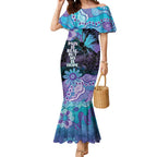 Australia Indigenous Teal Purple Contemporary Aboriginal Art Mermaid Dress Hope Is Real