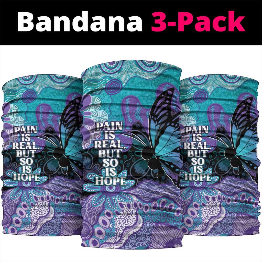 Australia Indigenous Teal Purple Contemporary Aboriginal Art Neck Gaiter Hope Is Real