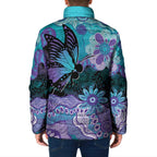 Australia Indigenous Teal Purple Contemporary Aboriginal Art Padded Jacket Hope Is Real