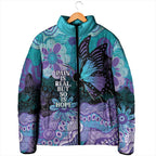 Australia Indigenous Teal Purple Contemporary Aboriginal Art Padded Jacket Hope Is Real