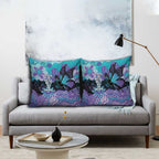 Australia Indigenous Teal Purple Contemporary Aboriginal Art Pillow Cover Hope Is Real