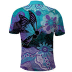 Australia Indigenous Teal Purple Contemporary Aboriginal Art Polo Shirt Hope Is Real