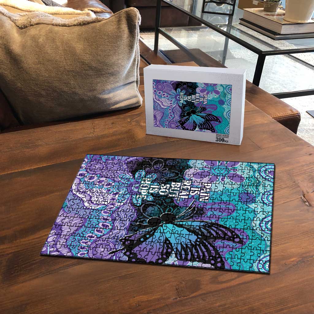 Australia Indigenous Teal Purple Contemporary Aboriginal Art Puzzle Hope Is Real